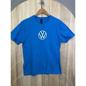 Volkswagen VW Logo Blue T Shirt Short Sleeve Graphic‎ Tee Size Medium